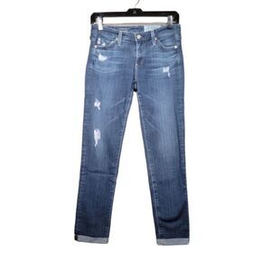 AG Adriano Goldschmied The Stilt Roll Up Cigarette Crop Jeans Sz 25